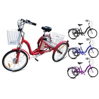Moderna bicicleta eléctrica aleación aluminio 7 velocidades bicicleta carga plegable compras triciclo cesta trasera pasajerosCEE