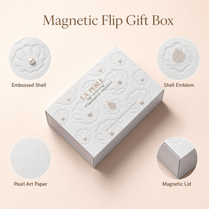 Caja de Regalo Magnética Personalizada, Color Blanco <span class=keywords><strong>Perla</strong></span>, con Relieve, Logotipo en Dorado, para Ampollas de Cuidado de <span class=keywords><strong>la</strong></span> Piel, OEM - Product Image 3