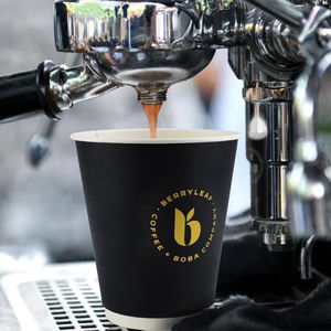 Feuille d'or personnalisée jetable papel café tasse à café isolation simple <span class=keywords><strong>triple</strong></span> double paroi biodégradable gobelets en papier recyclé - Product Image 2