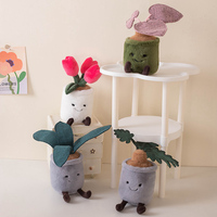 Visage souriant plante en pot décor peluche Peluche peluche Pot émotionnel bambou pin arbre tulipe succulentes plantes vertes cadeau