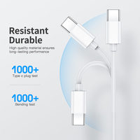 Obral besar kabel pengisian daya Cepat Pd 60W pengisi daya Tipe C ke Tipe C untuk Laptop kabel Data timbal pengisian cepat