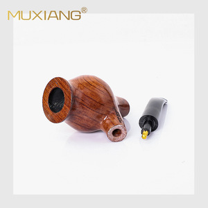 Muxiang Wooden Smoking Pipe Bent Type Solid Wood Tobacco Pipe Personal Gift - Product Image 5
