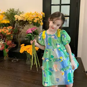 Vestido de verano para niña, vestido de pintura al óleo de Van Gogh, vestido de estilo pastoral