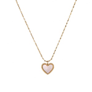 Nouveau Collier Pendentif Cœur Personnalisé en Gros avec Coque en Acier Inoxydable Plaqué Or PVD Anti-ternissement Style Tendance - Product Image 3