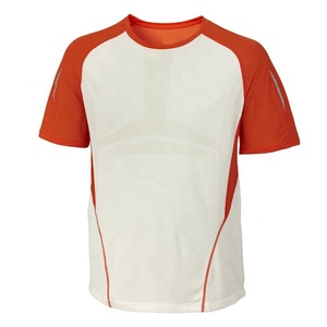 Men's Gray Red Color Blocking <b>Short</b> Sleeve Crew Neck Quick Dry T-Shirt Regular Fit All Seasons Sport Top - Product Image 4