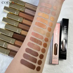 COEOVO concealer cair cokelat 12 warna, Concealer Matte cakupan penuh kontur label pribadi