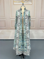 Abaya plissée à motif tendance pour femme, robe musulmane grande taille, cardigan à manches chauve-souris, style veste longue, robe Abaya Dubaï 2026