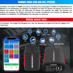 Escáner OBD2 Konnwei Kdiag, Lector de Códigos de Sistema Completo, Herramientas de Diagnóstico para Nissan, BMW, BENZ, Toyota, Audi, Todo Gratis - Product Image 1