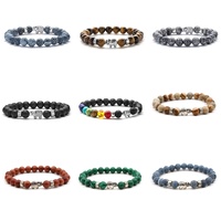 Bracelet personnalisé en pierres naturelles œil de tigre, 7 chakras, perles de 8 mm, bracelet en pierres précieuses, bijoux de créateur