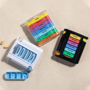 Mini portapillole settimanali portatili per la conservazione di plastica per medicine 28 custodie da viaggio per una facile gestione delle pillole - Product Image 2