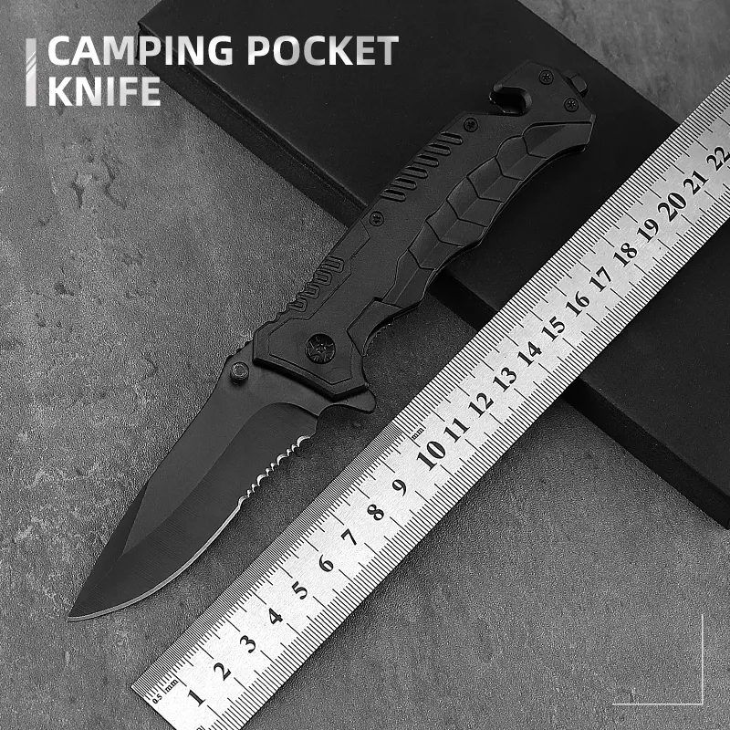 Couteau de poche de survie tactique à manche en aluminium personnalisé avec revêtement vente en gros couteau de poche pliant pour camping en stock