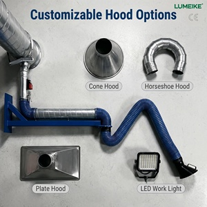 LUMEIKE LMK-FL Brazo Extractor de Humos Flexible y Ajustable de 2-6m con Soporte de Suelo para Fábrica, Brazo de Succión de Polvo para Pulido - Product Image 2