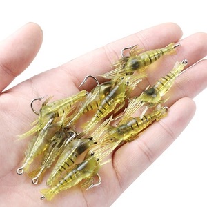 YOUME 9cm/6g leurre de pêche aux crevettes lumineux doux appât vivant avec crochet pour carpe en ABS et appât de natation en caoutchouc appât artificiel - Product Image 1