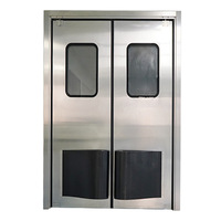 Puerta Doble Abatible Personalizable de Acero Inoxidable 304, Moderna, con Cierre Suave Manual, Anticolisión, Resistente a Impactos, de PVC