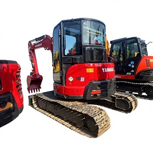 Mini-excavatrice sur chenilles Yanmar Vio55 5,5 tonnes, moteur Hitachi, vannes hydrauliques Kawasaki, couleur rouge, godet de terrassement - Product Image 1