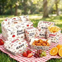 Boîtes d'emballage en papier pour aliments de qualité alimentaire, résistantes à la graisse, pour les ailes de poulet frites, les hamburgers, boîtes à emporter jetables