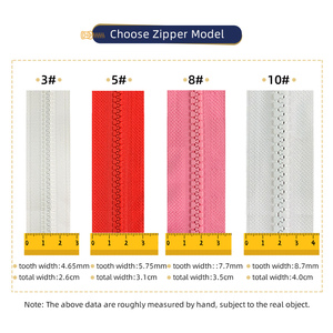 Heavy Duty Răng Bình Thường Nhựa Reversible Pullers Zipper Cho Quần Áo Độn Bông - Product Image 5