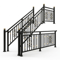 Rampe d'escalier tubulaire de luxe en aluminium et acier galvanisé, design grille moderne, résistante à l'eau et à la rouille, pour intérieur/extérieur, villa et appartement