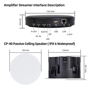 Altavoz de Techo Inalámbrico Wi-Fi BT Pasivo Activo con Amplificador <span class=keywords><strong>y</strong></span> Streamer Integrados - Product Image 1