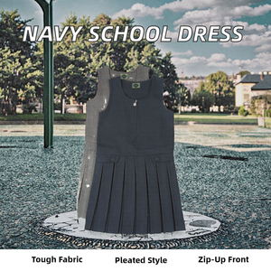 Vestido de alta calidad con cremallera frontal azul marino, uniforme escolar <span class=keywords><strong>Primar</strong></span> para niñas para la temporada de otoño para niños - Product Image 2