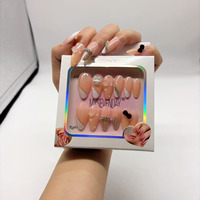 Boîte de présentation pour faux ongles en gros, ensemble de 6 styles d'ongles artificiels en ABS, capsules d'ongles réutilisables pour manucure DIY, 144 pièces