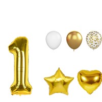 Película de aluminio de 40 pulgadas para niño/niña de un año, traje de globo de cumpleaños Digital, papel de decoración de fondo con bandera de cola de pez de látex