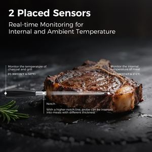Termómetro de Carne Inalámbrico Inteligente Mejorado, Termómetro Digital para Cocinar con Sensor Dual de Alta Precisión - Product Image 2