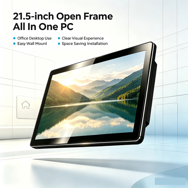 21.5 Inch Fanless Industrial Panel PC Front IP65 Capacitive Touch All in One Computer I3/i5/i7 Wall Mount Display Touch Panel Pc
