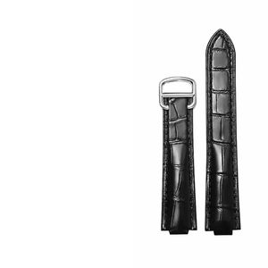 Usine de haute qualité en caoutchouc en cuir véritable bracelet de montre réglable pour hommes femmes Tan clé Crocodile Texture ballon bleu - Product Image 1