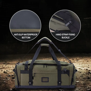 Waterproof Durable Heavy Duty Tactical Canvas Duffel <b>Bag</b> Foldable Gym <b>Backpack</b> 80L Large <b>Travel</b> Duffle <b>Bag</b> - Product Image 4