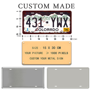 Personnalisé 15*30cm Vintage Métal Tin Sign Plaque D'immatriculation De Voiture Art Mural <span class=keywords><strong>Decora</strong></span> Moto Garage Plaque D'immatriculation Tin Signs En Gros - Product Image 4