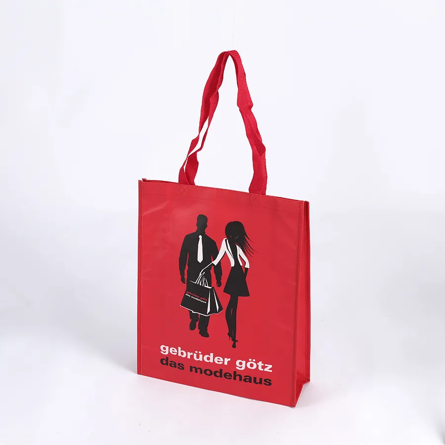 Cheap Red Custom Printed Reusable Non Woven Shopping Bag Laminate Non Woven Fabric Bag