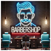 Enseigne néon LED personnalisable pour salon de coiffure, logo d'entreprise sur mesure, décoration publicitaire pour barbier, lumières néon LED personnalisées