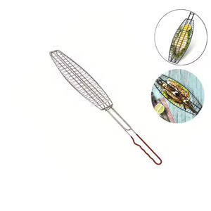 Cuchillo de caza y pescado para exteriores con alambre para barbacoa, herramienta de cocina con mango de hierro recubierto de plástico, uso de alimentos - Product Image 1