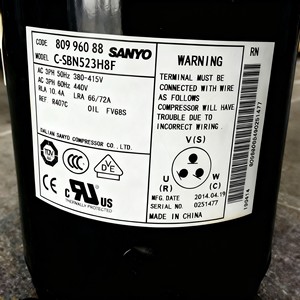 Compresseur scroll Sanyo C-SBN373H8H 380-415V 50Hz réfrigérant R407C pour remplacement et réparation - Product Image 4