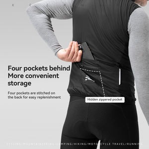 ROCKBROS Gilet de cyclisme <span class=keywords><strong>sans</strong></span> manches léger pour vélo de <span class=keywords><strong>route</strong></span> de montagne Coupe-vent thermique <span class=keywords><strong>Veste</strong></span> coupe-vent pour l'automne/hiver - Product Image 4