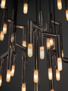 Lámpara de Techo Moderna YH de 10 Luces, Diseño Ovalado Colgante, Estilo Contemporáneo para Comedor, Escaleras Circulares - Product Image 3