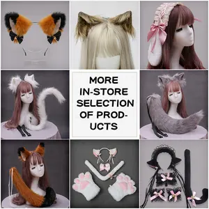 Sevimli aksesuarlar japon Lolita headdress Catmaid elbise satmak sevimli hayvan kulaklar saç aksesuarları büyük çan dantel kedi kulaklar kafa bandı