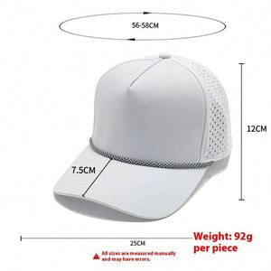 หมวกแก๊ปกันแดดกลางแจ้ง แห้งเร็ว ตาข่ายเลเซอร์ หมวกเบสบอล 5 แผง หมวกทรัคเกอร์ มีเชือก - Product Image 2