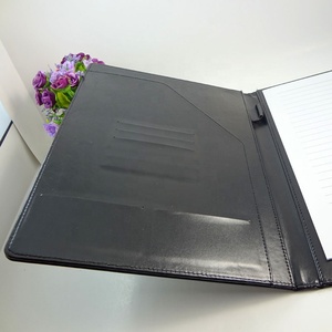 Tùy chỉnh A4 đen PU da notepad danh mục đầu tư tổ chức kinh doanh thư mục tập tin với vòng lặp bút - Product Image 6