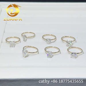 แหวนหมั้นเพชรโมอิสโมอิส1Ct าไนต์14K สีทองสไตล์คลาสสิกแหวนสัญญาเย็นสำหรับฮิปฮอปตัดแฟนซีแหวนเพชรโมอิส - Product Image 5