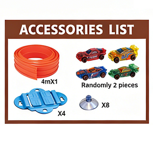 Pista de Carreras de Plástico Flexible para Niños, 19 Pies, con Ventosas y Autos a Escala 1:16 - Product Image 5