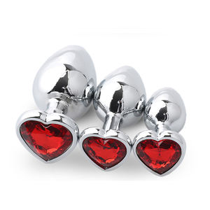 Metal kalp kristal Anal Plug Set paslanmaz çelik Anal dildo Gem <span class=keywords><strong>Jewel</strong></span> eğitmen kiti ile yetişkin seks çiftler için oyuncaklar kadın erkek - Product Image 3