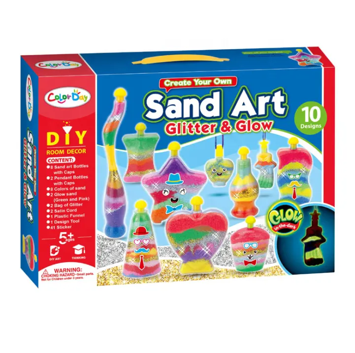 10 Bottles Creative DIY Luminous Sand Art Crafts Activity Kit for Kids