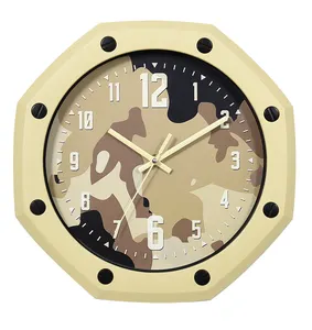 Geometric army picture modern quartz diy decoration wall clock