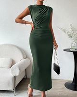 PASUXI 2026 Nouvelle Arrivée Robe Décontractée Sans Manches pour Femme Couleur Unie Dos Nu Robes Moulantes pour Femme