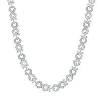 Collier de luxe en moissanite en gros, motif croix infinie, chaîne cubaine à maillons épingle pavés, style hip-hop, bijoux fins d'usine