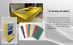 <strong>Yellow</strong> 54 Inch X 108 Inch 3 Ply Rectangle <strong>Table</strong> <strong>Cloths</strong> Premium Colorful Paper <strong>Table</strong> <strong>Cloth</strong> for Restaurant - Product Image 4