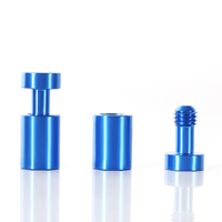 Penyangga Tanda Dinding Bulat Aluminium Anodized, Penyangga Kaca Cermin, Penyangga Sekrup