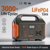 Générateur solaire portable 500W, station de batterie LiFePO4 384Wh pour le camping en plein air, la maison, les situations d'urgence, l'alimentation de secours CPAP